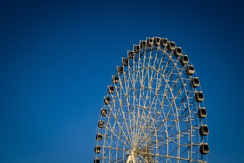 ferris wheel  sky  blue