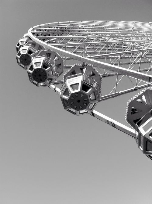 ferris wheel lyon black and white