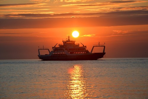 ferry  sunrise  dawn