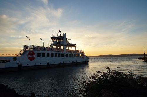 ferry twilight ship