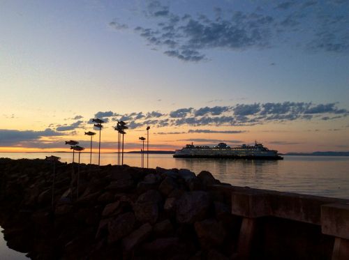 ferry sunset puget sound