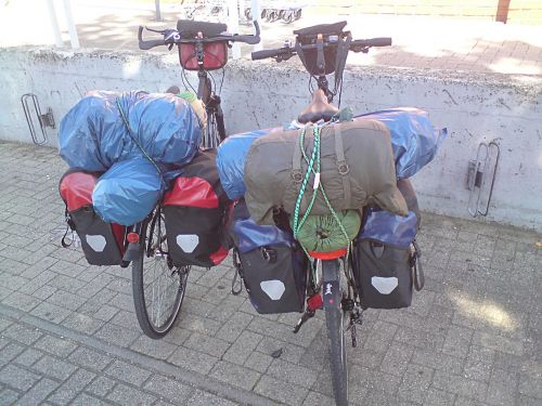 few bikes luggage camping