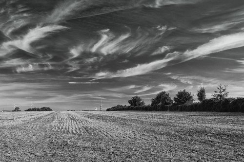 field  clouds  landscape