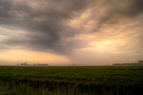 fields storm cloudy
