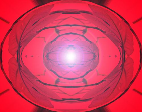 Fiery Red Pattern With Lens Flare