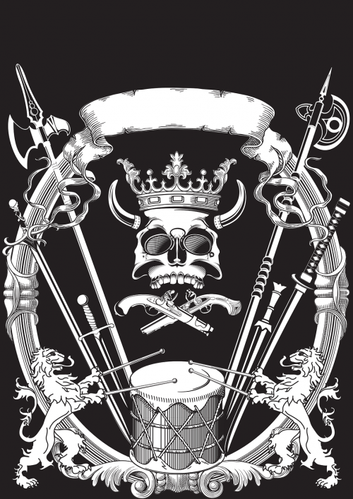 figure heraldry skull