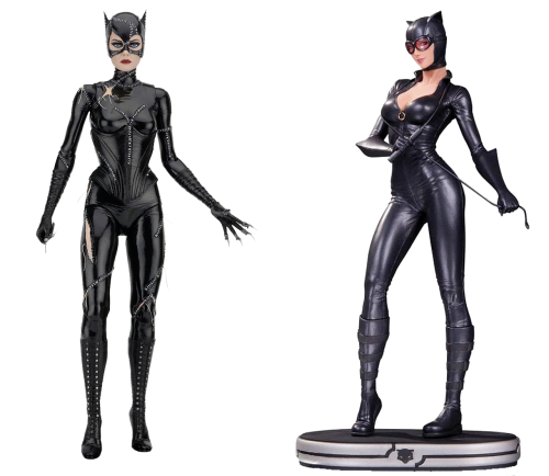 figure cats woman isolated