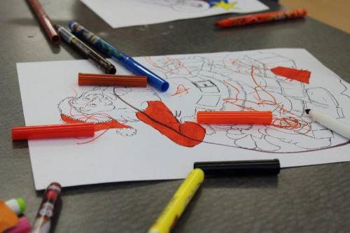 figure coloring book markers