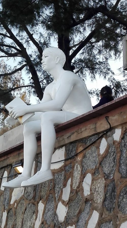 figure man reading a book