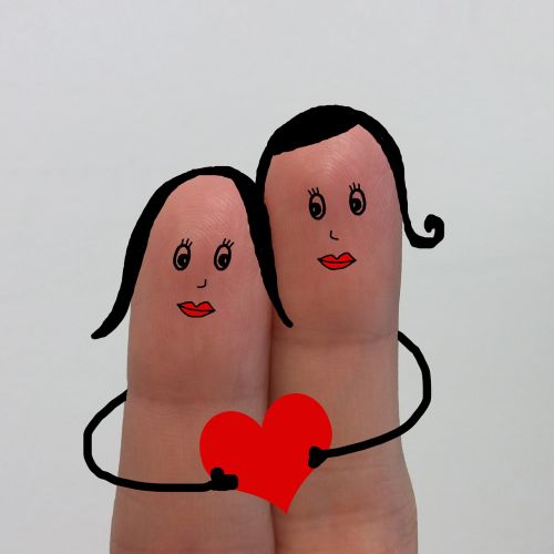 fingers drawing love