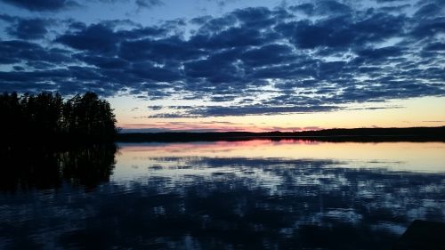finland sunset lake
