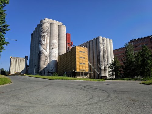 finland  mural  silo