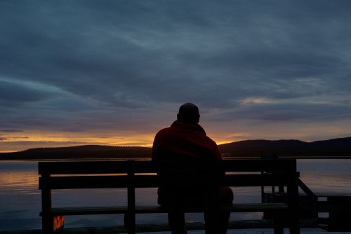 finland lake midnight sun