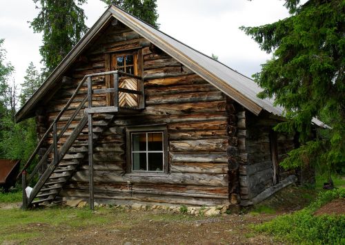 finland wooden house woodcutter