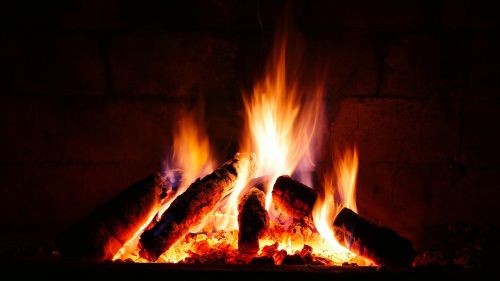 fire fireplace wood