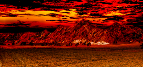 fire mountain sunset