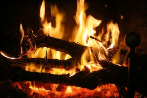 fire fireplace wood