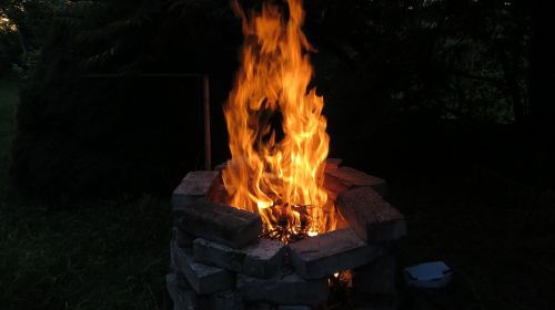 fire camping night