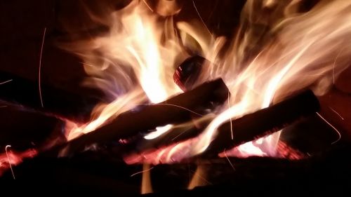 fire firepit wood
