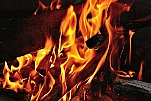 fire flames wood