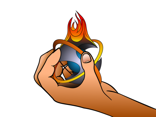 fire hand drawing