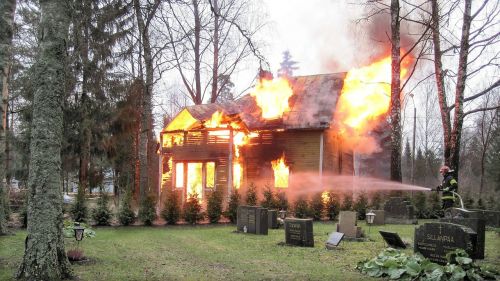 fire house burns cemetery