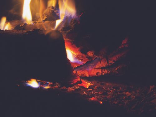 fire fireplace flames