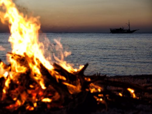 fire bonfire beach