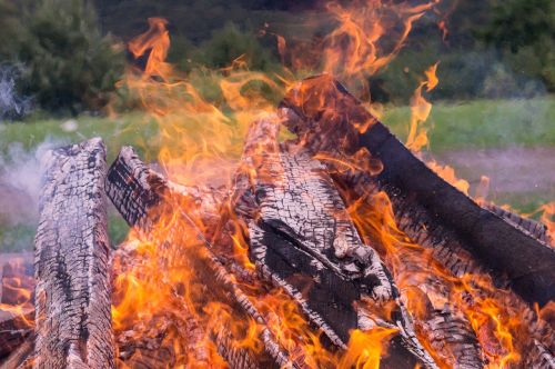 fire hot wood