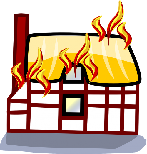 fire building house
