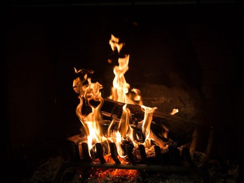 fire fireplace flames