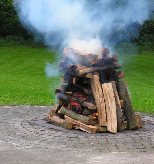 fire hot wood