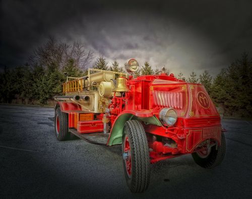 fire engine truck hdr