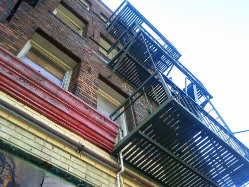 fire escape old building downtown