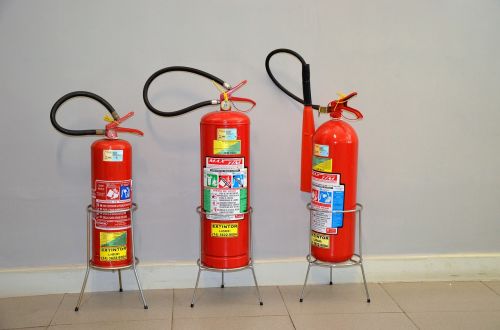 fire extinguisher ground red