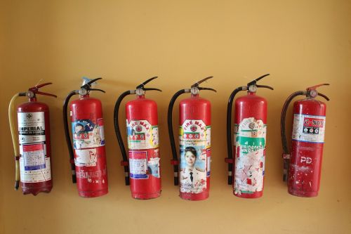 fire extinguisher security red