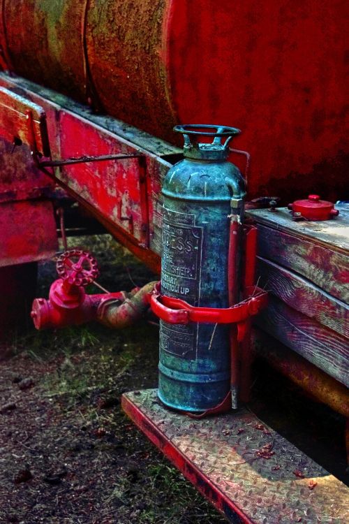 fire extinguisher antique red