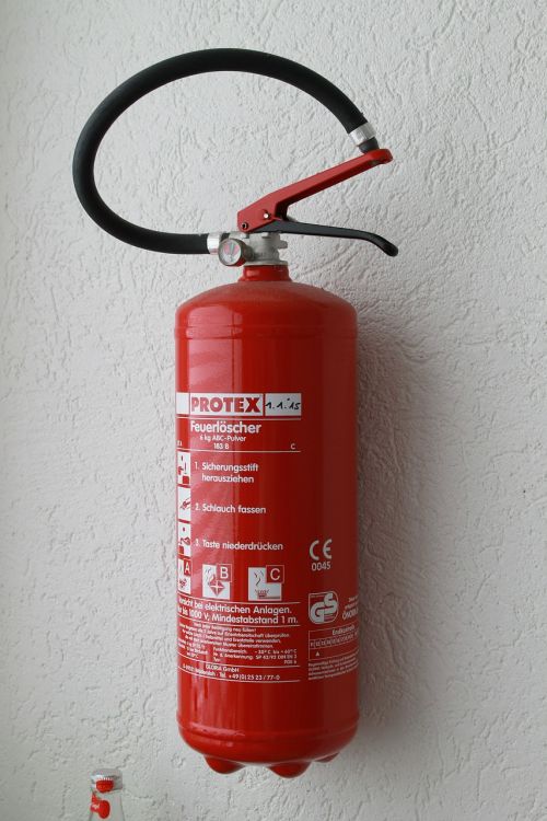 fire extinguisher wall red