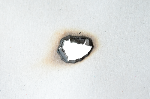 fire hole cardboard paper