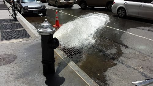 fire hydrant flowing water
