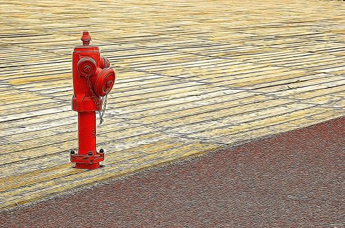 fire hydrant red wood