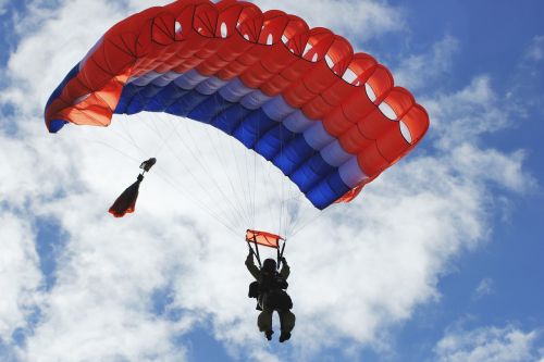 firefighter jumping parachute