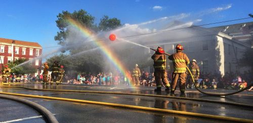firefighters rainbow waterball