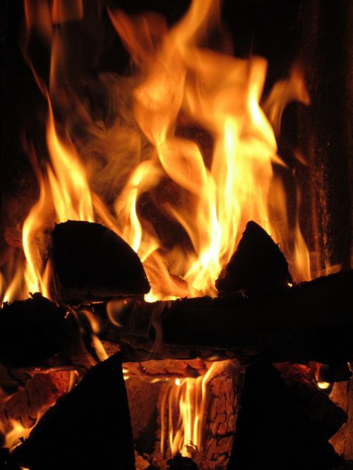fireplace campfire fire