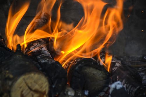 fireplace fire flames