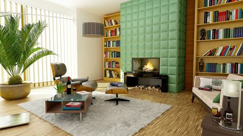 fireplace apartment room