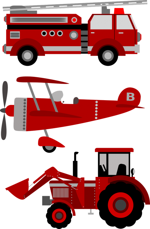 firetruck plane tractor