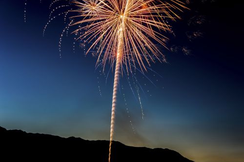 fireworks spark clouds