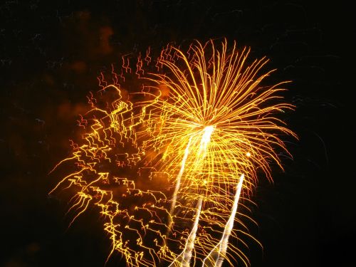fireworks light orange