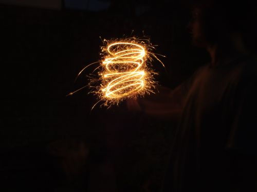 fireworks sparkler night